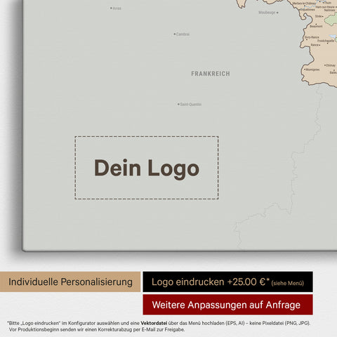 Mappa del Benelux per puntine TRAVEL® – Atlante multicolore politica