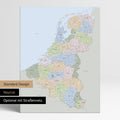 Neutrale Standard Ausführung der detaillierten politischen Benelux-Karte als Pinnwand Leinwand in Multicolor Grau ohne Personalisierung