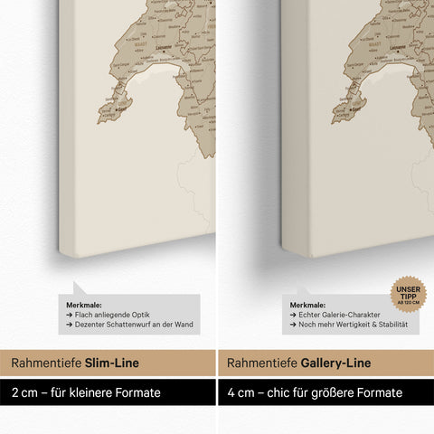 Mappa di Germania, Austria e Svizzera per puntine TRAVEL® – Desert Sand (Beige)