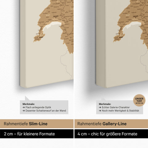 Mappa di Germania, Austria e Svizzera per puntine TRAVEL® – Bronzo