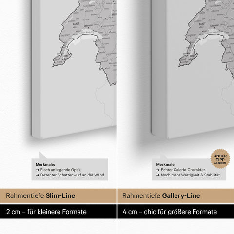Mappa di Germania, Austria e Svizzera per puntine TRAVEL® – Coolgray (Grigio chiaro)