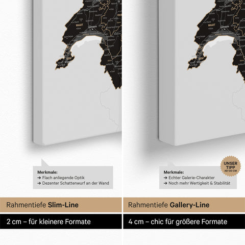 Mappa di Germania, Austria e Svizzera per puntine TRAVEL® – Light Black (Bianco-Nero)