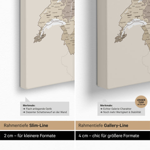 Mappa di Germania, Austria e Svizzera per puntine TRAVEL® – Multicolor Beige