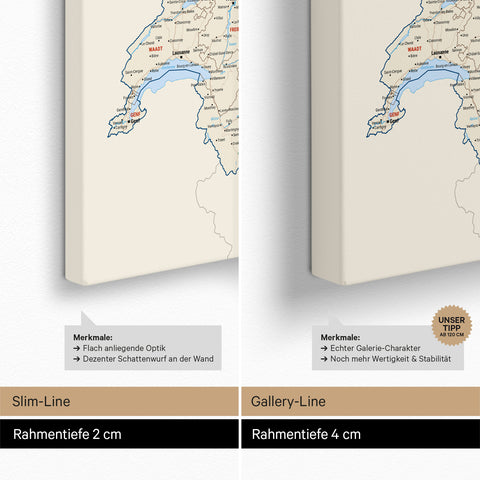 Mappa di Germania, Austria e Svizzera per puntine TRAVEL® – Multicolor Classic