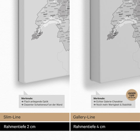 Mappa di Germania, Austria e Svizzera per puntine TRAVEL® – Multicolor Gray