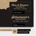 Pinnwand Leinwand einer DACH-Karte in Sonar Black (Schwarz-Gold) mit Personalisierung als Logo mit Familiennamen