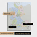 Vielfältige Konfigurationsmöglichkeiten einer politischen DACH-Karte in Multicolor Atlas