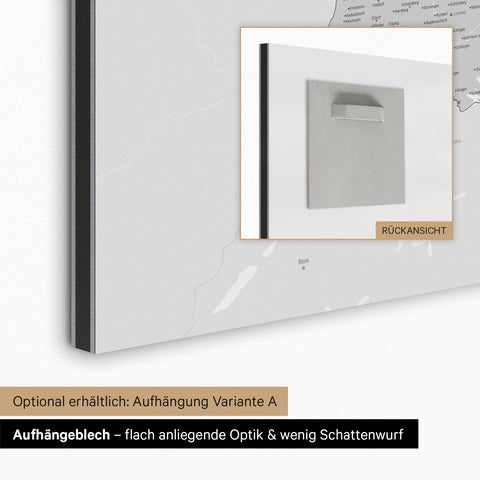 Mappa della Germania TRAVEL® su lavagna magnetica – Multicolore grigio