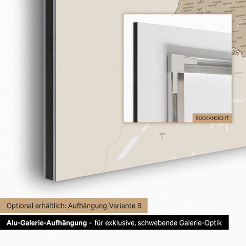 Mappa della Germania TRAVEL® su lavagna magnetica – Multicolore beige