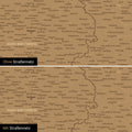 Magnetische Deutschland-Karte in Bronze mit optionalem Straßennetz von Autobahnen und Landstraßen