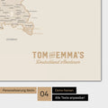 Magnetboard mit Deutschland-Karte in Gold mit Logo im Vintage-Look