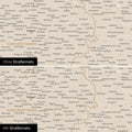 Magnetische Deutschland-Karte in Gold mit optionalem Straßennetz von Autobahnen und Landstraßen