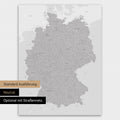 Neutrale und schlichte Ausführung einer magnetischen Deutschland-Karte in Coolgray (Hellgrau)