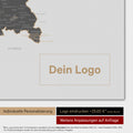 Weltkarte als Deutschland-Karte in Light Gray mit Eindruck eines Firmenlogos