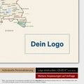 Weltkarte als Deutschland-Karte in Multicolor Classic mit Eindruck eines Firmenlogos
