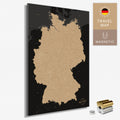 Magnetische Deutschland-Karte in Sonar Black als Magnetboard zum Pinnen und Markieren von Reisezielen kaufen