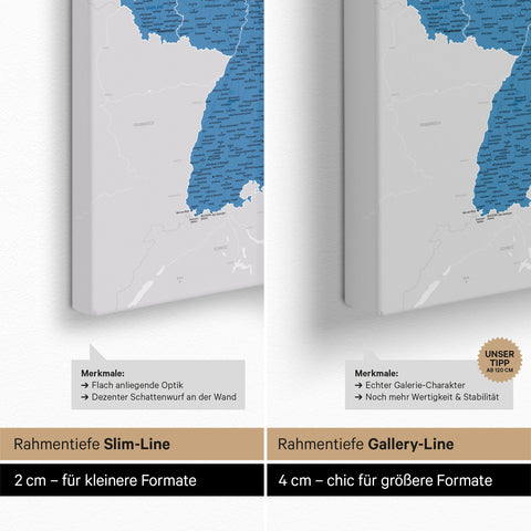 Mappa della Germania per puntine TRAVEL® – Ocean Blue