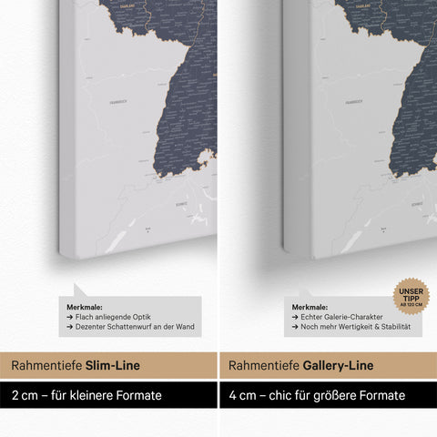 Mappa della Germania per puntine TRAVEL® – Denim Blue