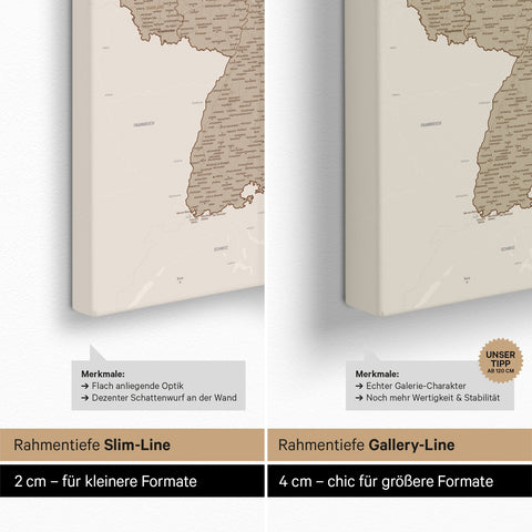Mappa della Germania per puntine TRAVEL® – Desert Sand (Beige)