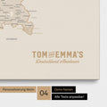 Deutschland-Karte als Pinn-Leinwand in Gold mit eingedruckten Logo im Vintage-Look