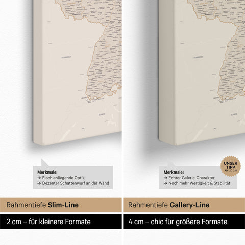 Mappa della Germania per puntine TRAVEL® – Oro