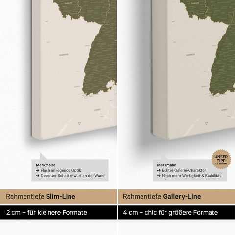 Mappa della Germania per puntine TRAVEL® – Olive Green