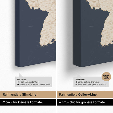 Mappa della Germania per puntine TRAVEL® – Hale Navy (Blu scuro-oro)