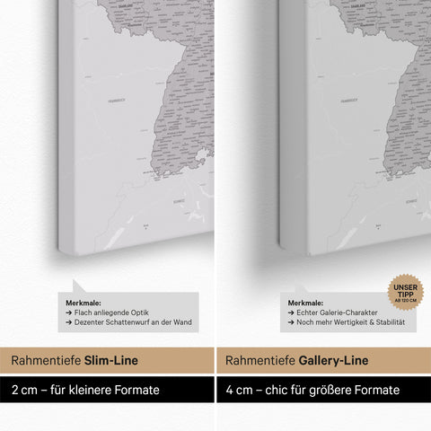 Mappa della Germania per puntine TRAVEL® – Coolgray (Grigio chiaro)