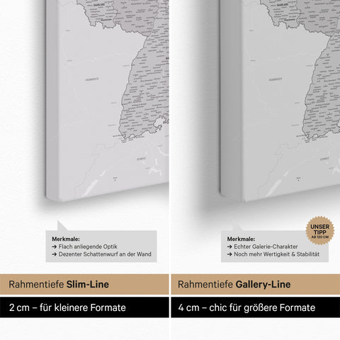 Mappa della Germania per puntine TRAVEL® – Multicolore grigio