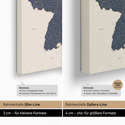 Mappa della Germania per puntine TRAVEL® – Navy Light