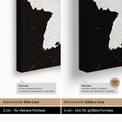 Mappa della Germania per puntine TRAVEL® – Dark Black (Nero-bianco)