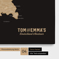 Deutschland-Karte als Pinn-Leinwand in Sonar Black mit eingedruckten Logo im Vintage-Look