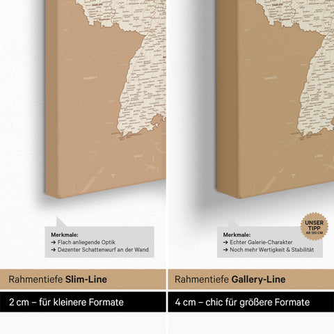 Mappa della Germania per puntine TRAVEL® – Oro tesoro