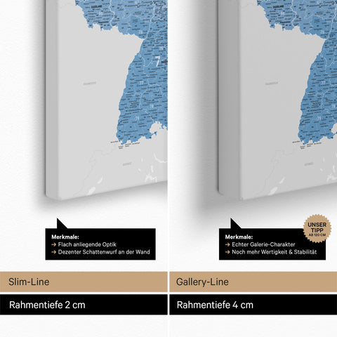 Mappa della Germania PLZ® (codici postali) per puntine – Ocean Blue