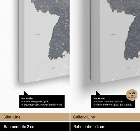 Mappa della Germania PLZ® (codici postali) per puntine – Denim Blue