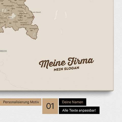 Mappa della Germania PLZ® (codici postali) per puntine – Desert Sand