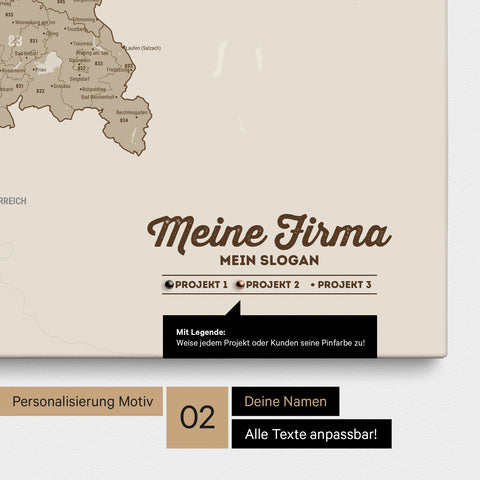 Mappa della Germania PLZ® (codici postali) per puntine – Desert Sand