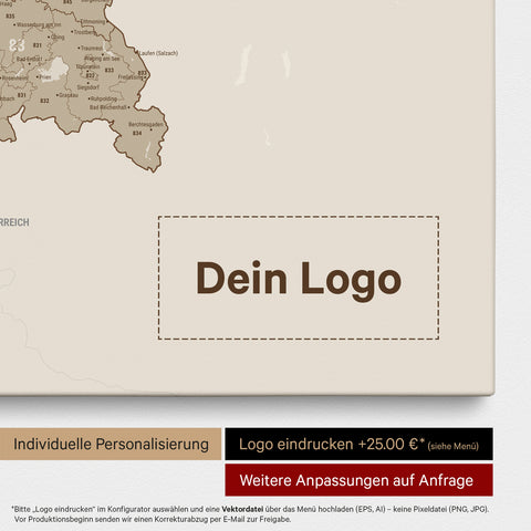 Mappa della Germania PLZ® (codici postali) per puntine – Desert Sand