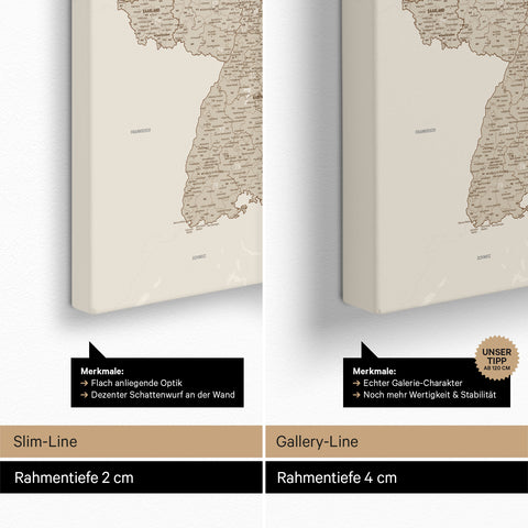 Mappa della Germania PLZ® (codici postali) per puntine – Desert Sand