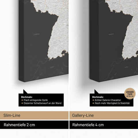 Mappa della Germania PLZ® (codici postali) per puntine – Dark Gray