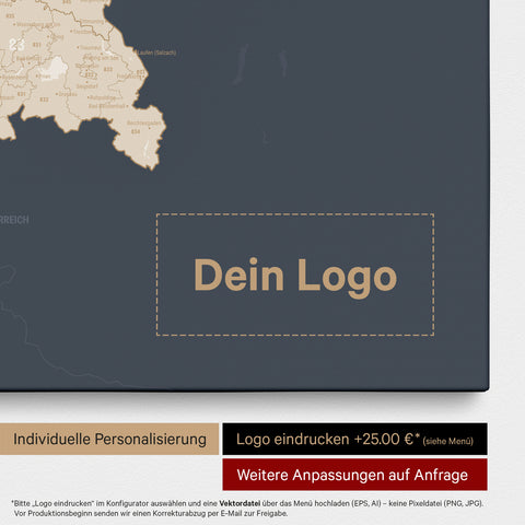 Mappa della Germania PLZ® (codici postali) per puntine – Hale Navy