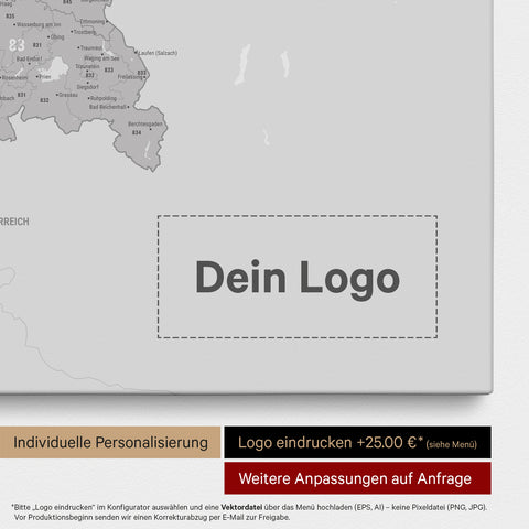 Mappa della Germania PLZ® (codici postali) per puntine – Coolgray