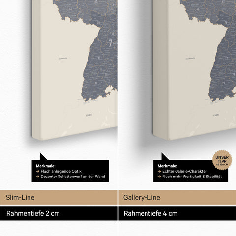 Mappa della Germania PLZ® (codici postali) per puntine – Navy Light
