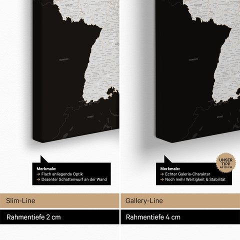 Mappa della Germania PLZ® (codici postali) per puntine – Dark Black
