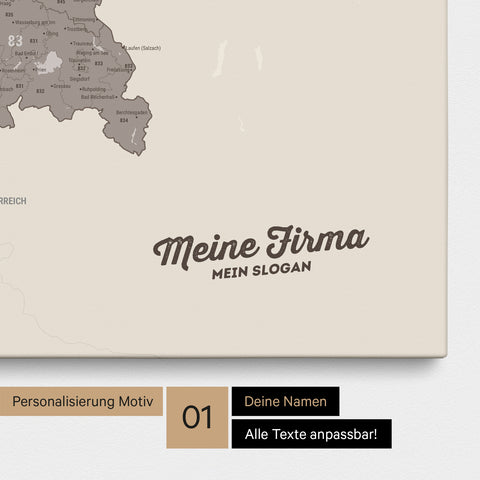 Mappa della Germania PLZ® (codici postali) per puntine – Warmgray