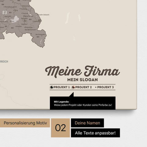 Mappa della Germania PLZ® (codici postali) per puntine – Warmgray
