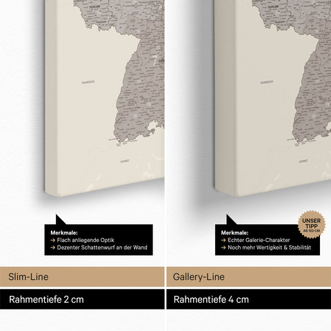Mappa della Germania PLZ® (codici postali) per puntine – Warmgray