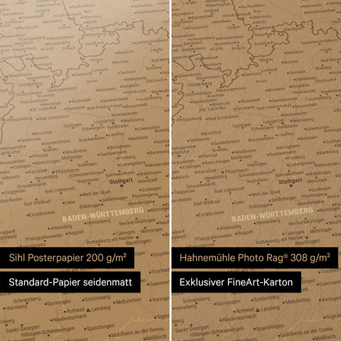 Poster premium con mappa della Germania TRAVEL® – Bronzo