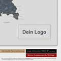 Deutschland-Karte als Poster in Denim Blue mit Eindruck eines Firmenlogos