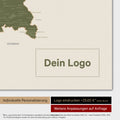 Deutschland-Karte als Poster in Grün mit Eindruck eines Firmenlogos
